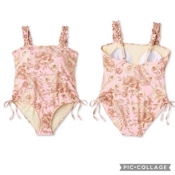 NWT Romantic Floral Print Flutter Sleeve Medium Coverage One Piece Swim SIZE 1X - Picture 5 of 17